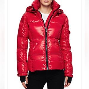 S13/NYC Women’s Kylie Red Hooded Puffer Jacket-Size Medium